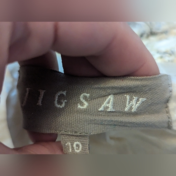 JIGSAW Tweed Boucle Chanel Style Blazer Jacket Beige Cream Size 10 Paris London - Picture 7 of 9